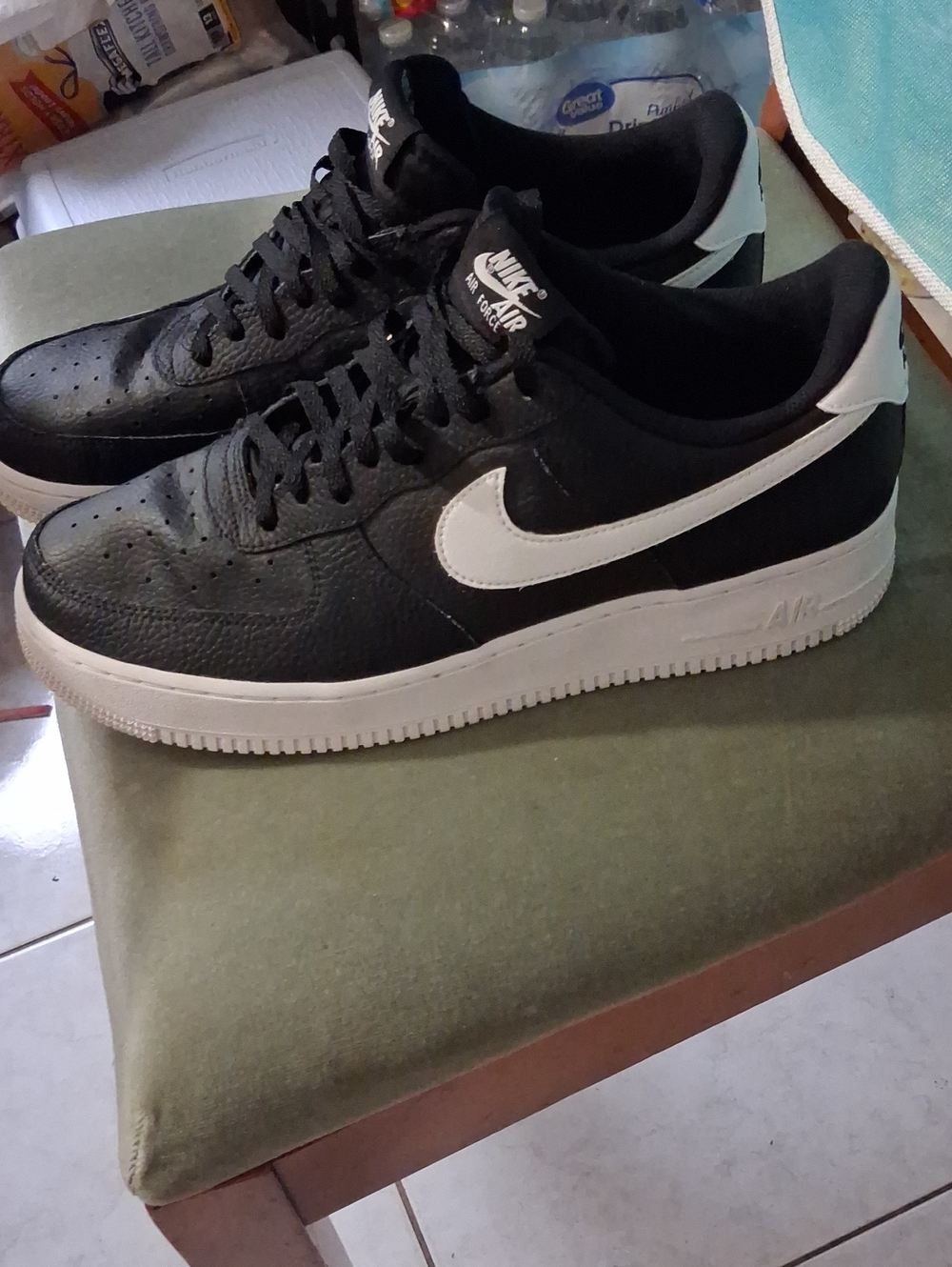 Nike Air Force 1 Low Black White .WORE ONE TIME FOR 20 MIN.Too Narrow For My Fat